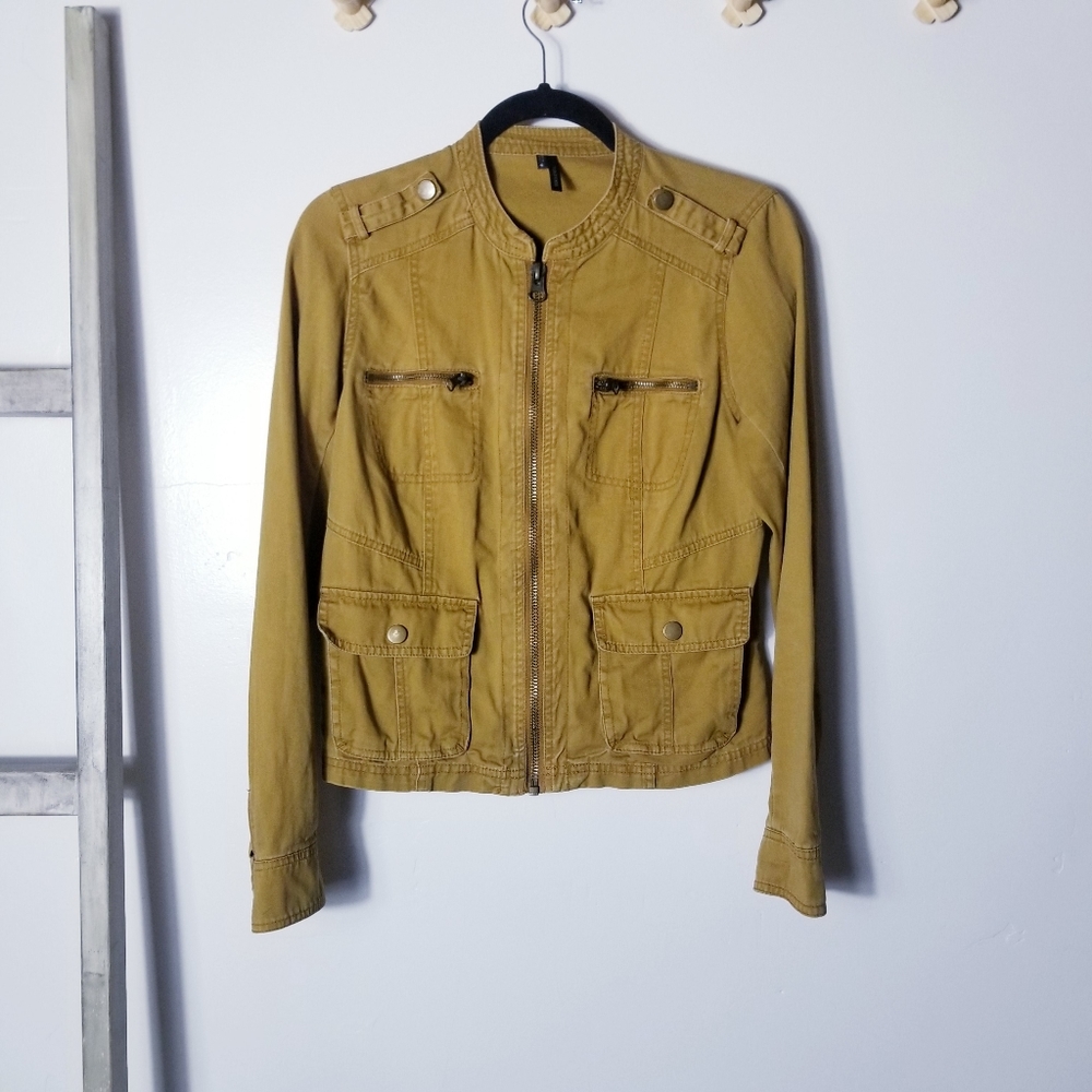 MAURICES YELLOWISH BROWN UTILITY JACKET SIZE SMALL